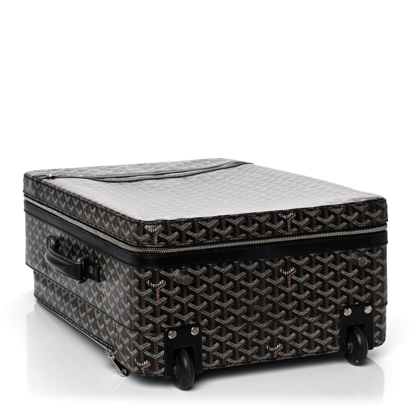 Goyardine Rolling Suitcase Trolley PM Black