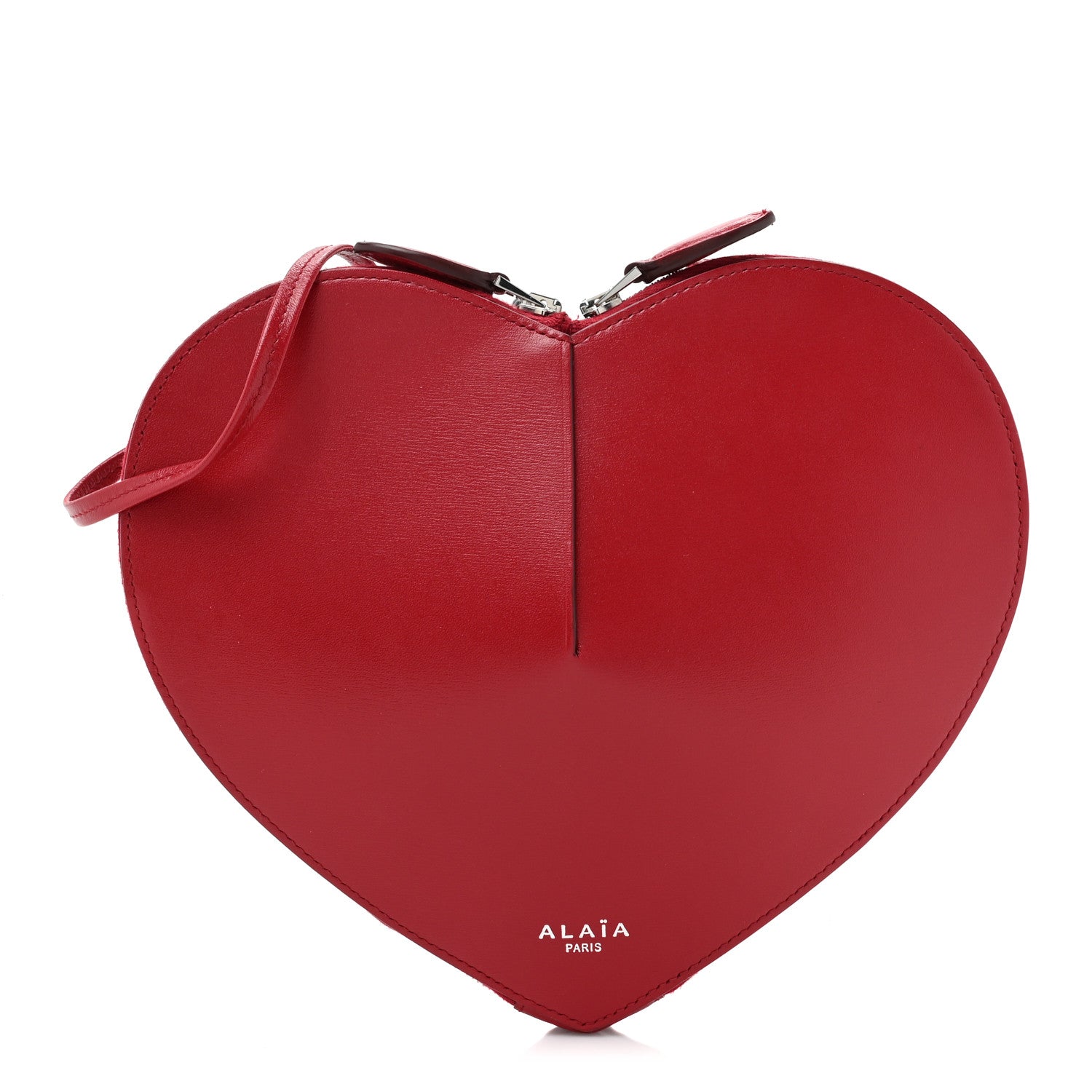 Alaia Lux Calfskin Le Coeur Bag Lacquer Red 1 of 8