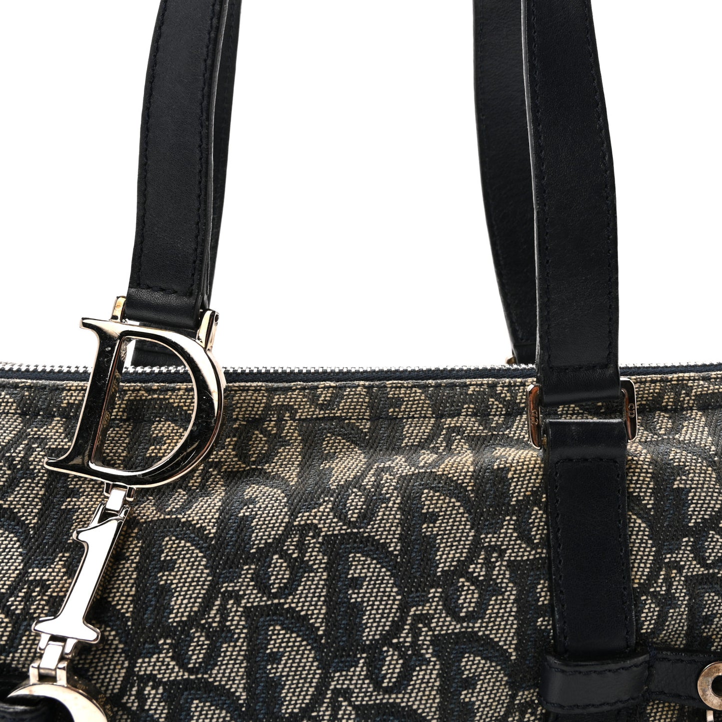 Denim Monogram Charms Shoulder Bag Blue