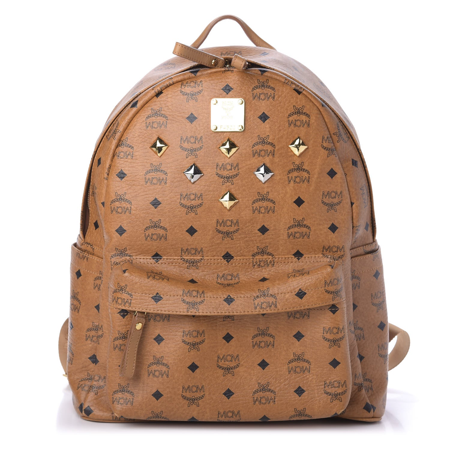 MCM Visetos Medium Sprinkle Stud Stark Backpack Cognac 2 of 8