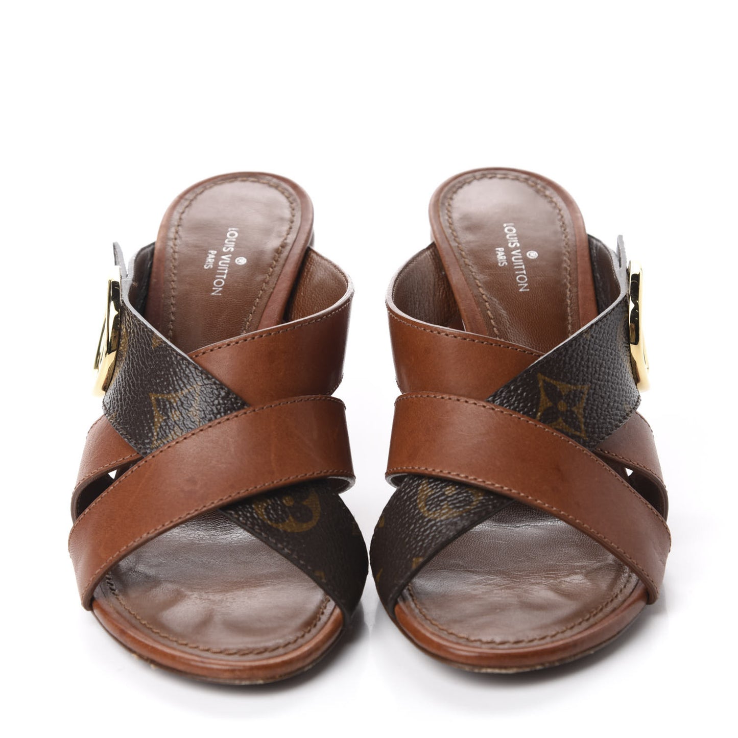 Monogram Horizon Mules 36 Cognac Brown