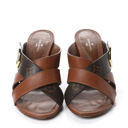 Louis Vuitton Monogram Horizon Mules 36 Cognac Brown 2 of 13