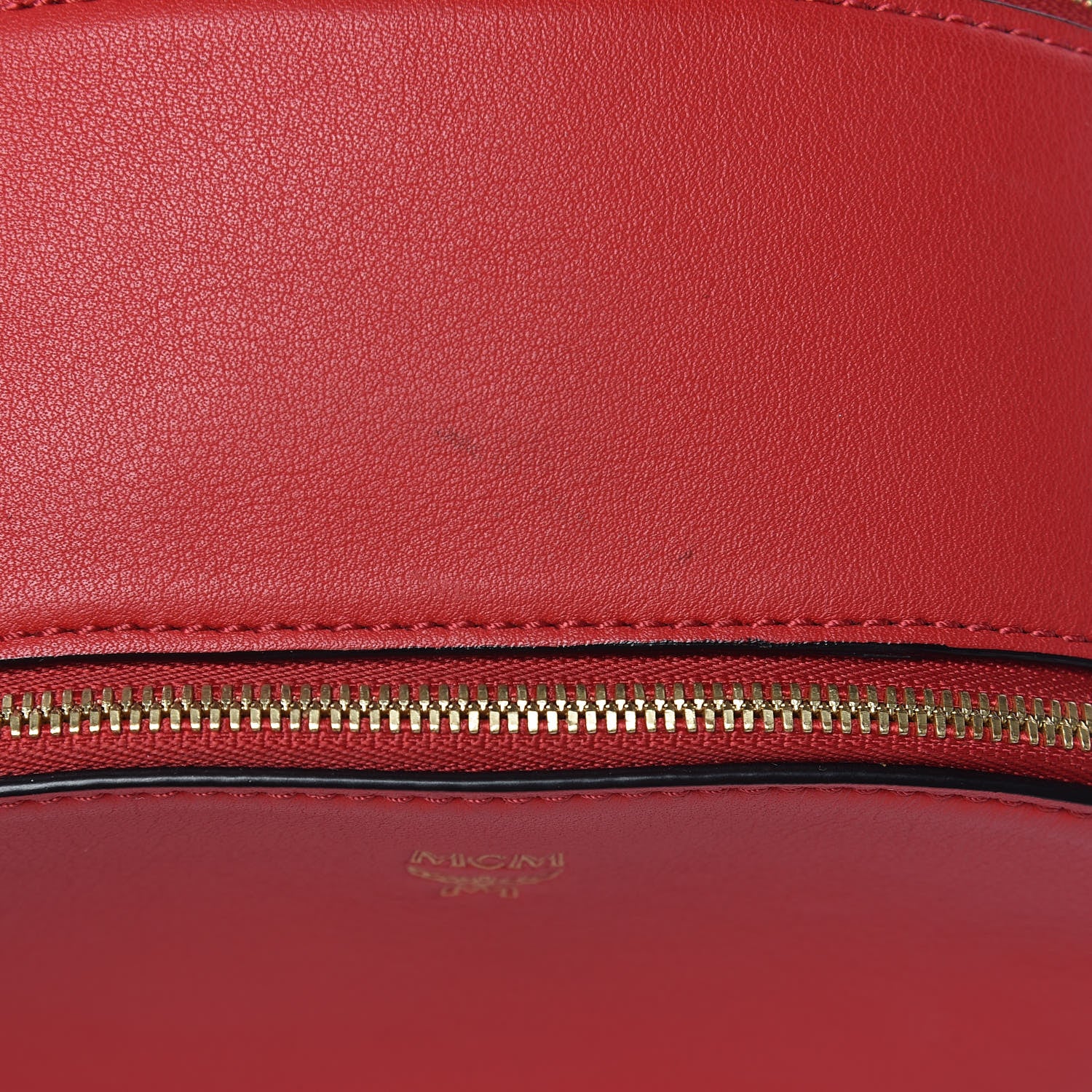 MCM Calfskin Mini Duchess Polke Studs Backpack Red 9 of 18