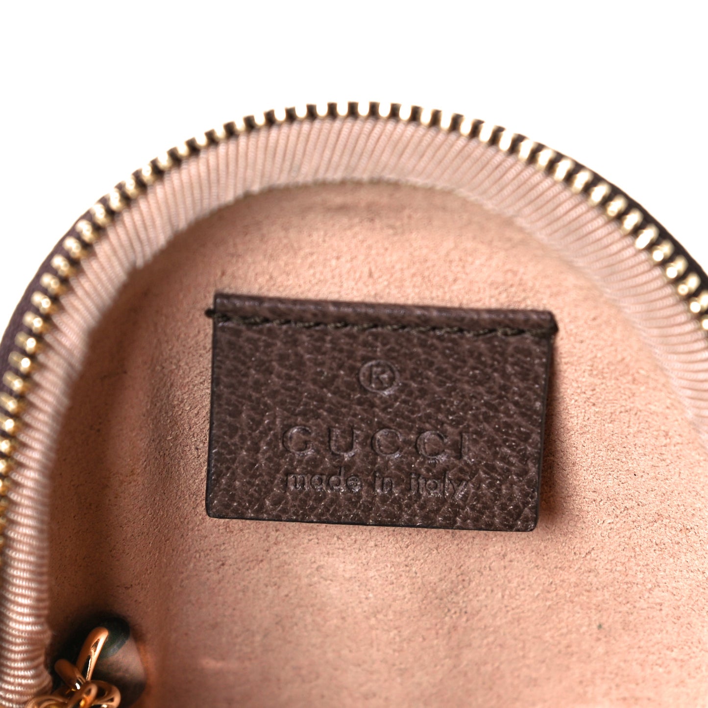 GG Supreme Monogram Web Ophidia Round Coin Purse Beige New Acero