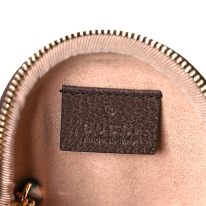 Gucci GG Supreme Monogram Web Ophidia Round Coin Purse Beige New Acero 5 of 7