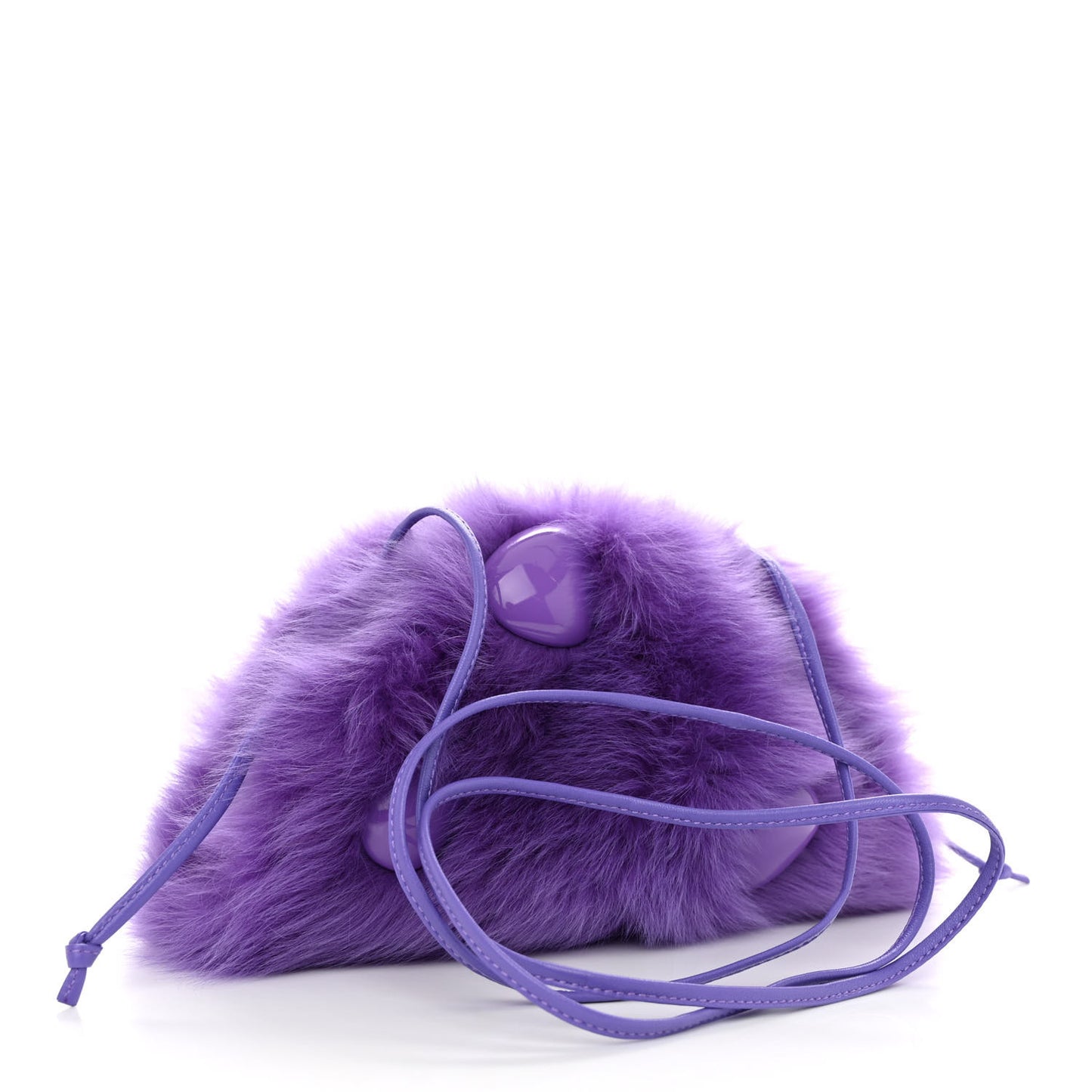 Shearling Lambskin Embellished The Mini Pouch Purple