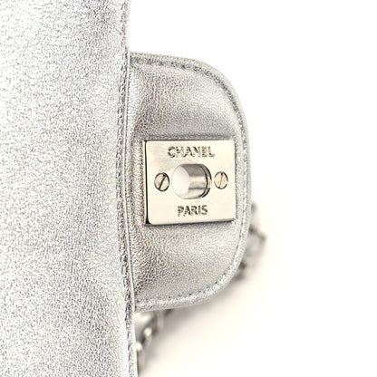 Chanel Metallic Lambskin Quilted Mini Square Flap Silver 7 of 11