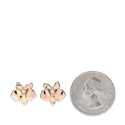 Cartier 18K Pink Gold Diamond Caresse D'Orchidees Par Earrings 2 of 6