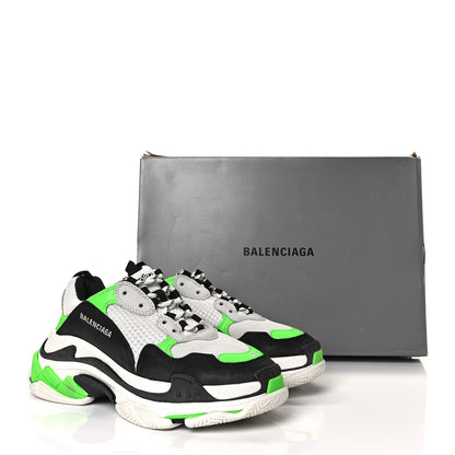 Balenciaga Fabric Mesh Mens Triple S Sneakers 40 White Green Fluo Black 7 of 7