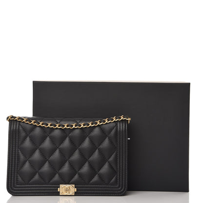 Chanel Caviar Quilted Boy Wallet On Chain WOC Black 8 of 8