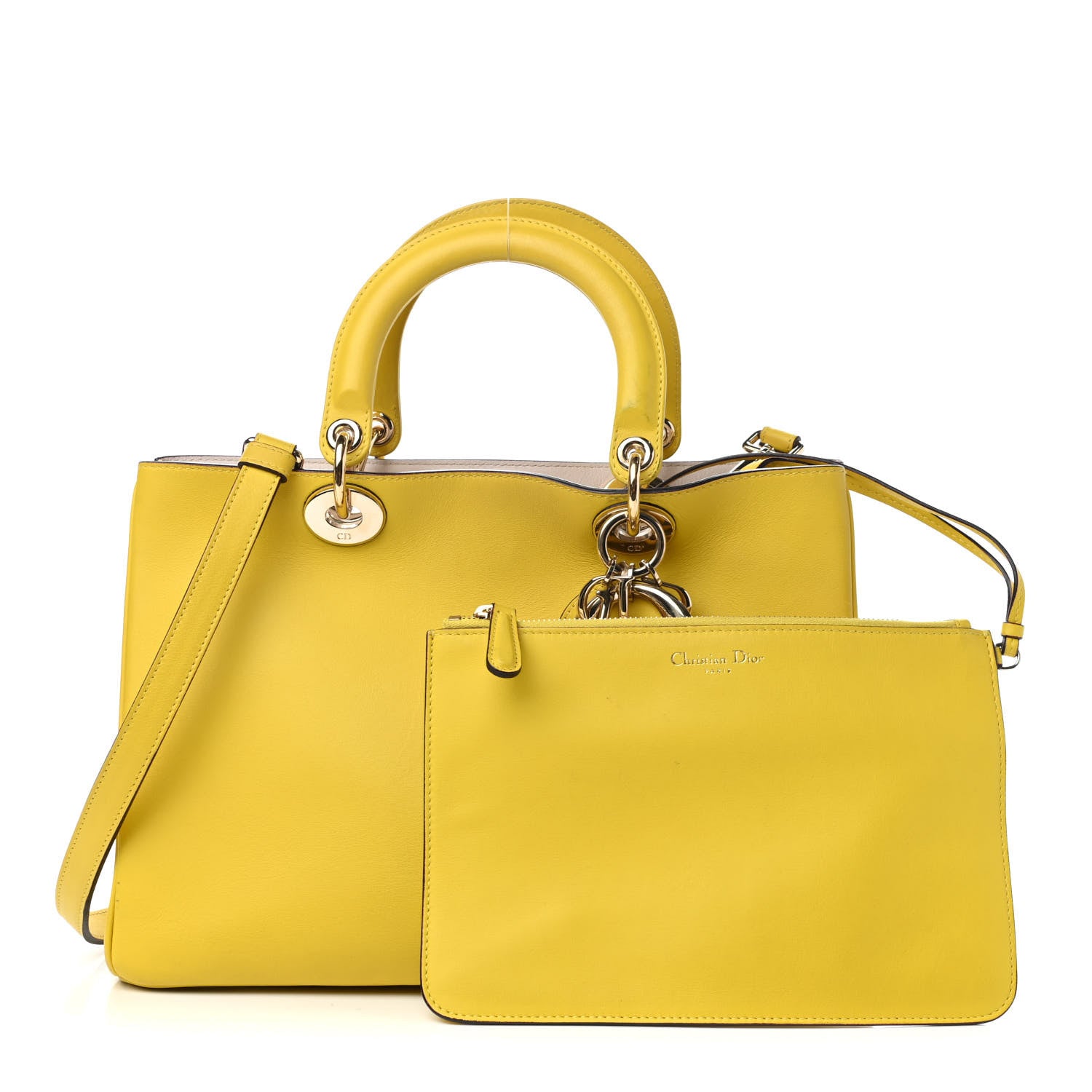 Christian Dior Smooth Calfskin Medium Diorissimo Tote Vert Acide 3 of 14