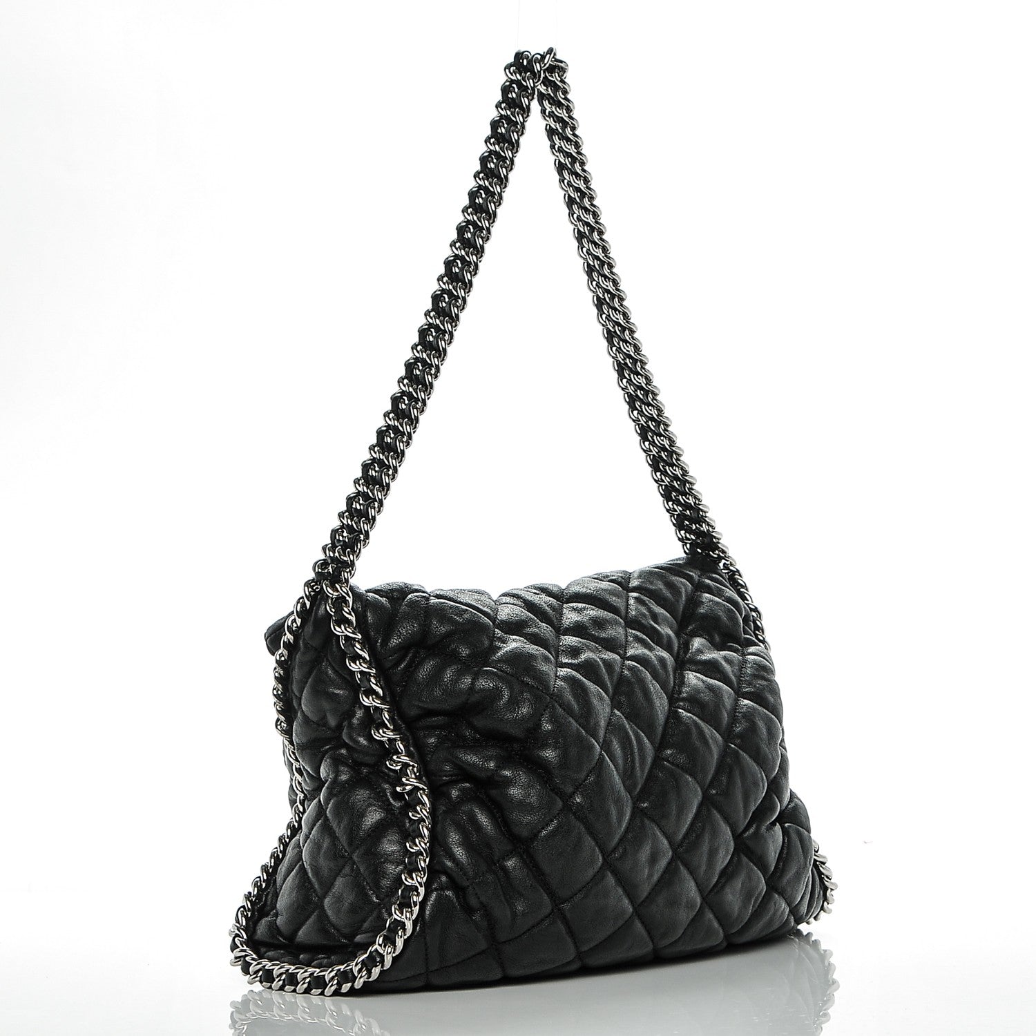 Chanel Washed Lambskin Chain Around Hobo Black 3 of 7
