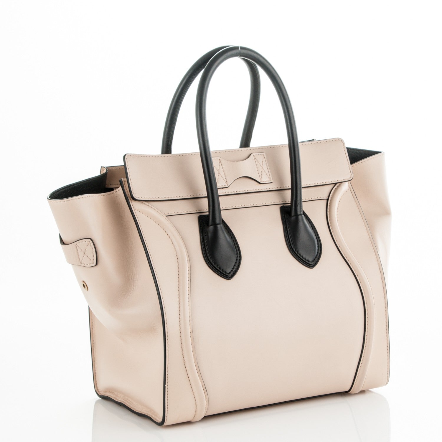 Celine Satin Calfskin Mini Bi-Color Luggage Powder Black 3 of 6