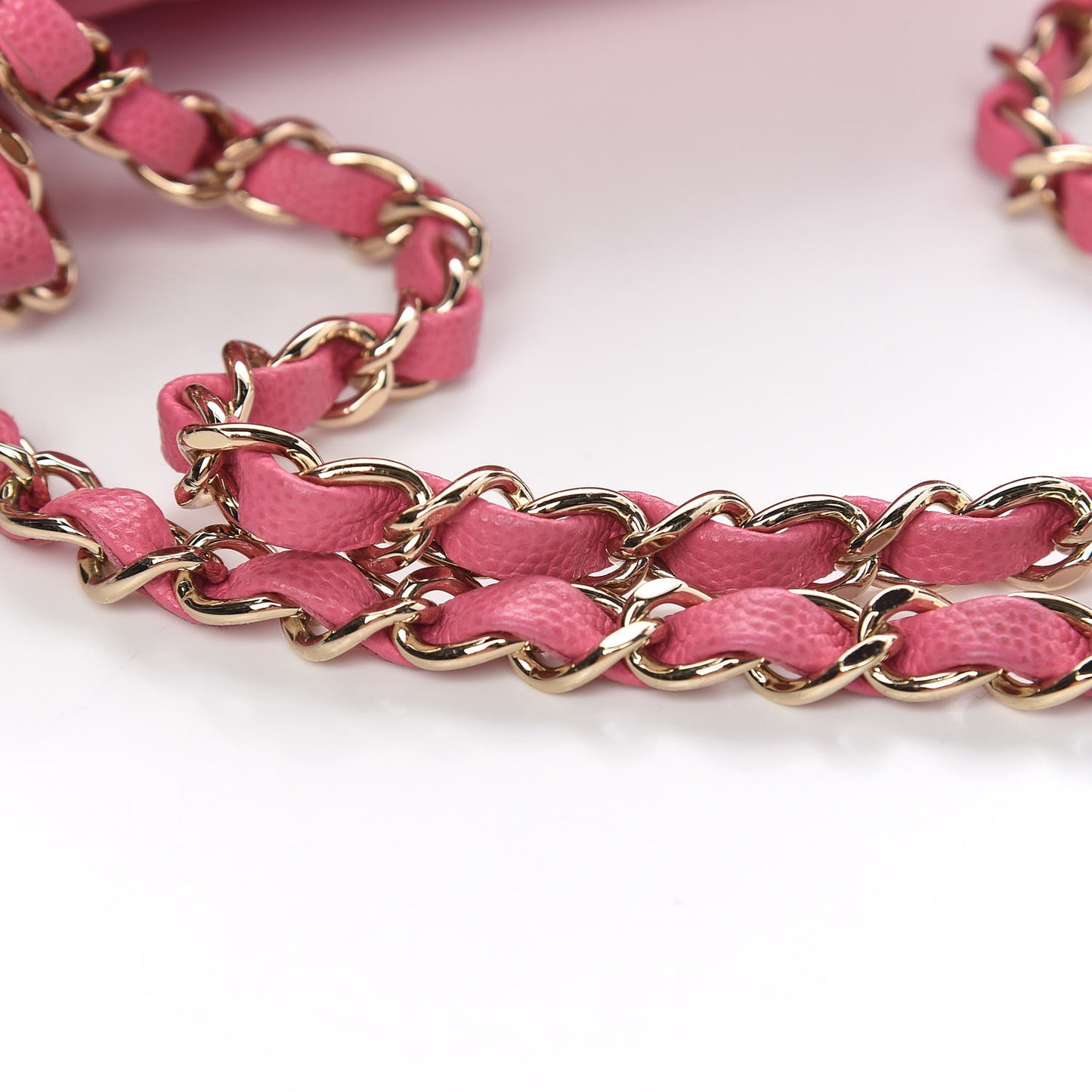 Caviar Quilted Medium Double Flap Pink