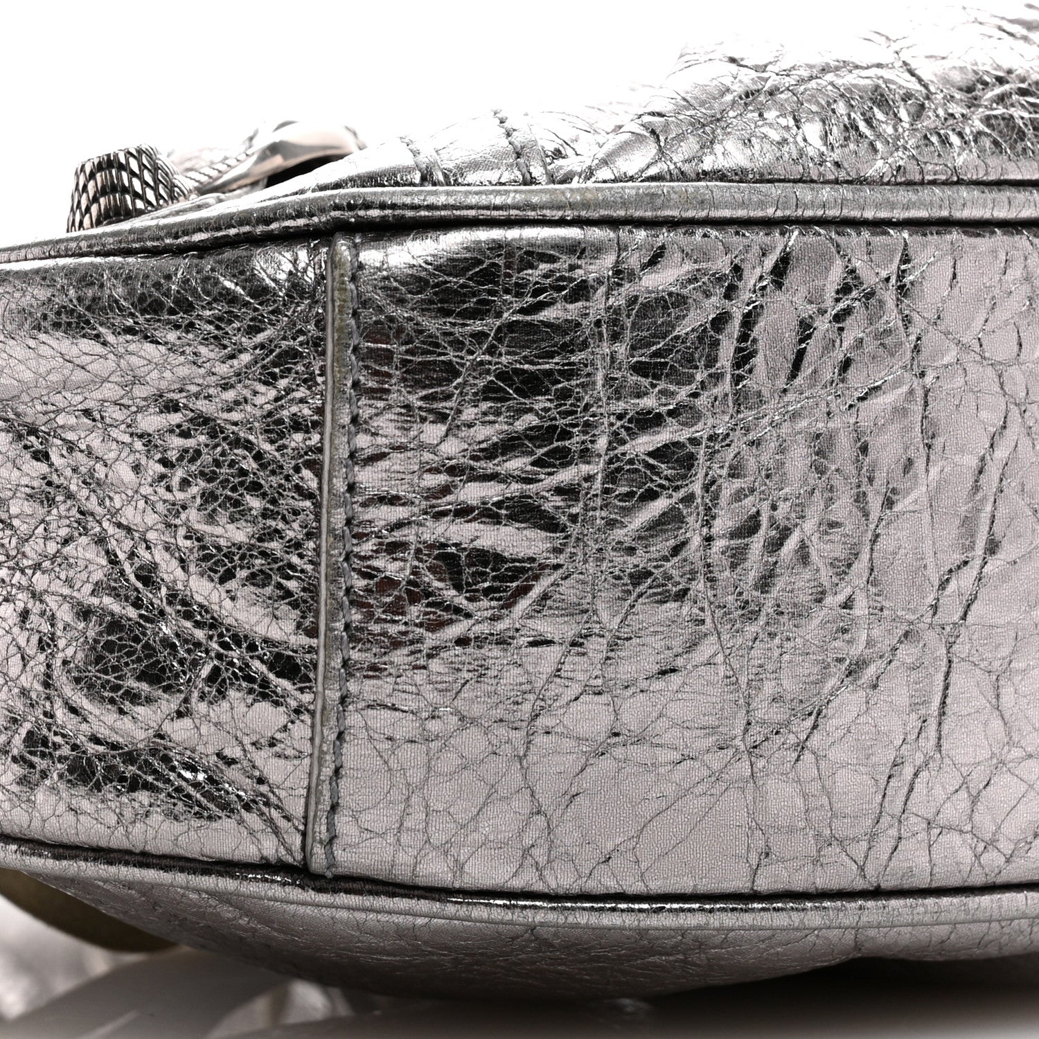 Balenciaga Metallic Agneau Arena Le Cagole Shoulder Bag XS Silver 10 of 14
