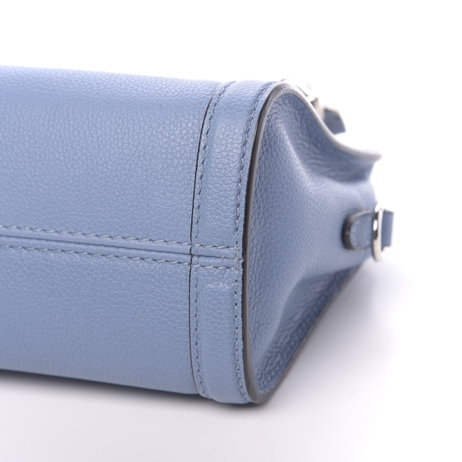 Alexander McQueen Pebbled Calfskin Mini Padlock Tote Light Blue 9 of 10