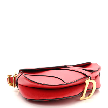 Christian Dior Grained Calfskin Saddle Bag Red 4 of 11