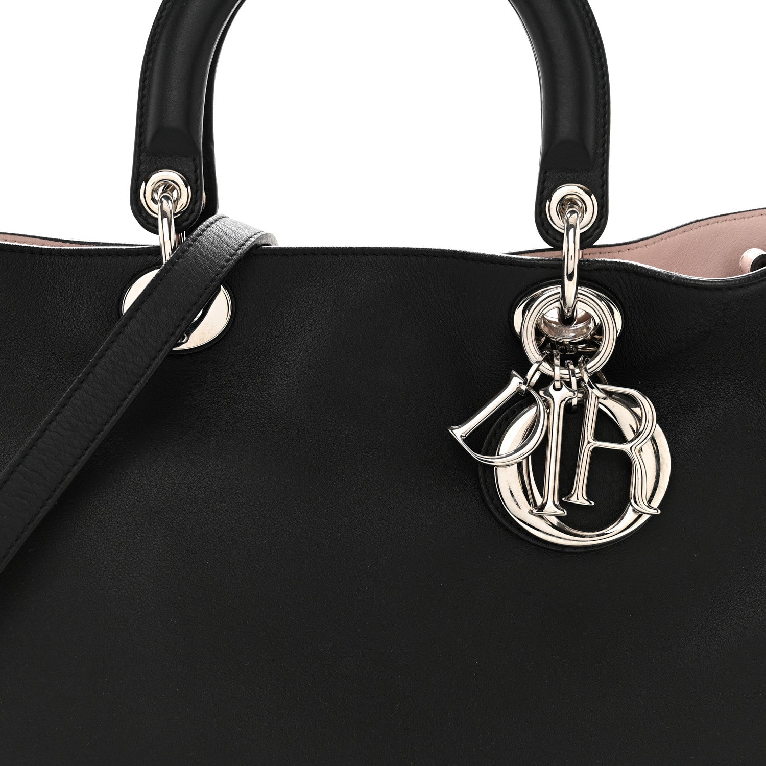 Christian Dior Smooth Calfskin Large Diorissimo Tote Black Rose Poudre 8 of 14