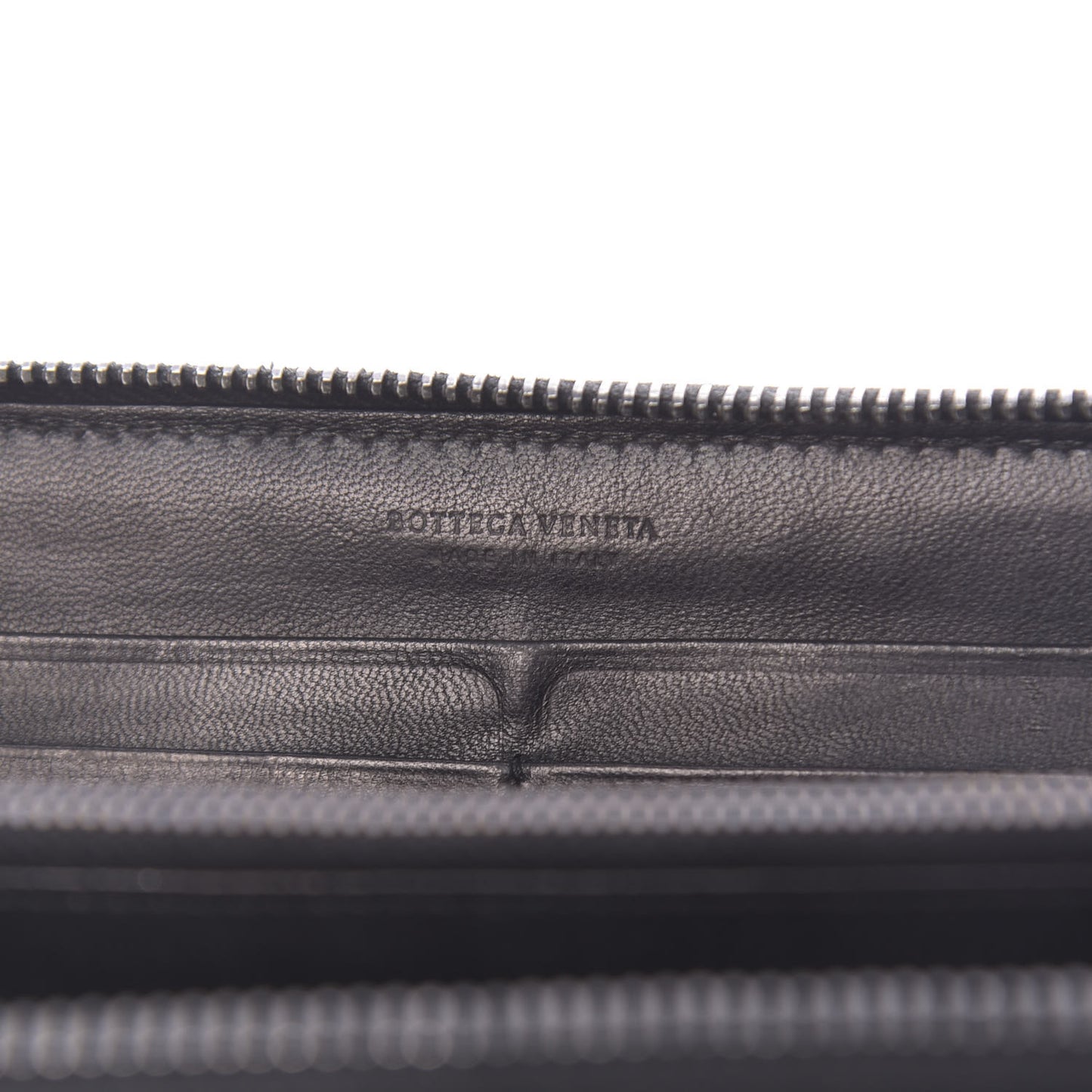Nappa Intrecciato Zip Around Wallet Black