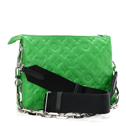 Louis Vuitton Lambskin Embossed Monogram Coussin PM LV Motion Green 3 of 10