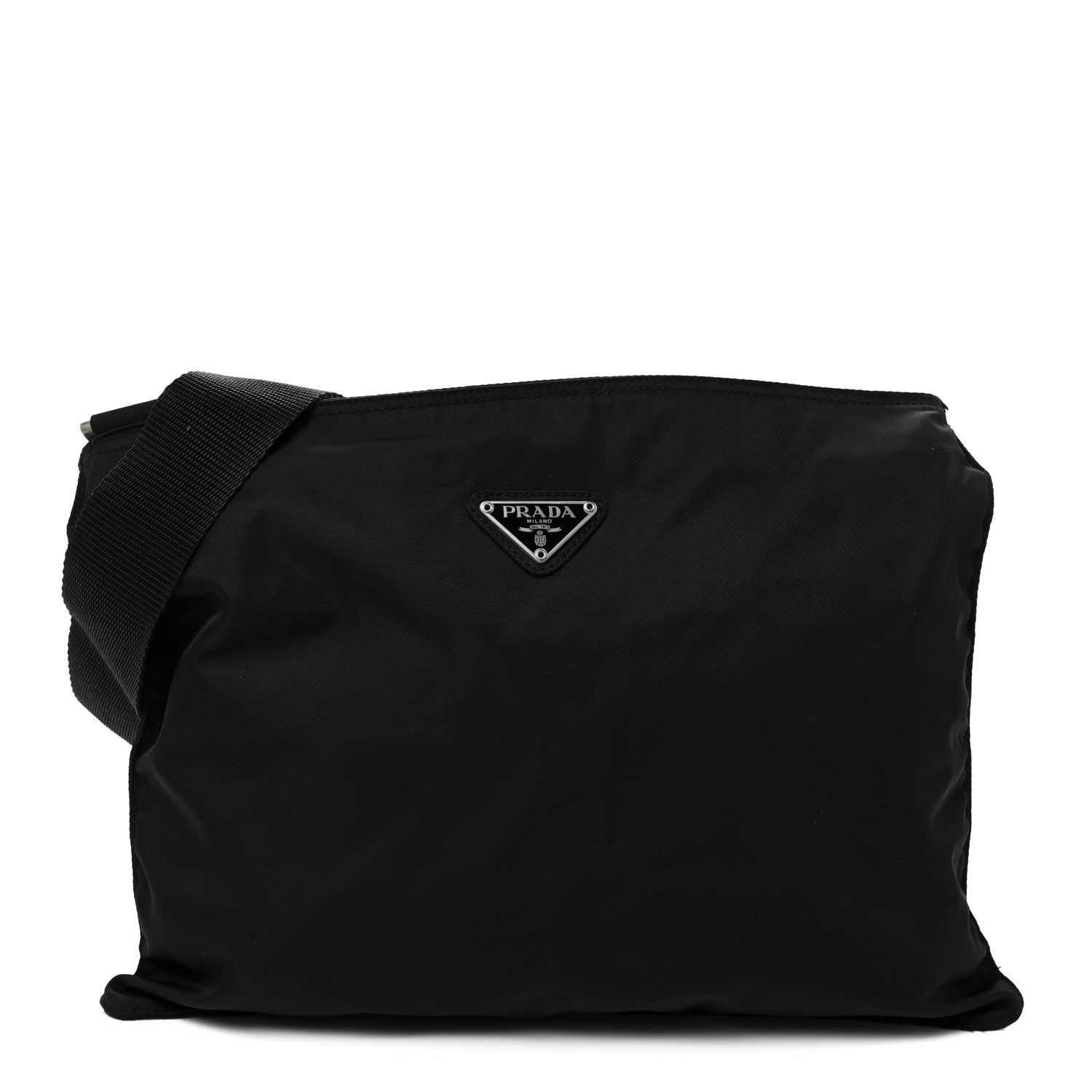 Prada Nylon Saffiano Flat Messenger Bag Black 1 of 11