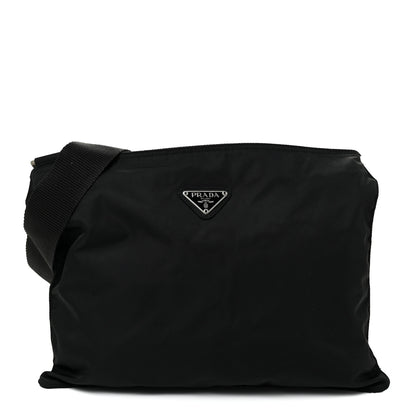 Prada Nylon Saffiano Flat Messenger Bag Black 1 of 11