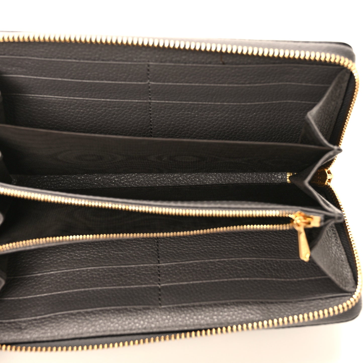 Grainy Calfskin Zumi Zip Around Wallet Dusty Grey