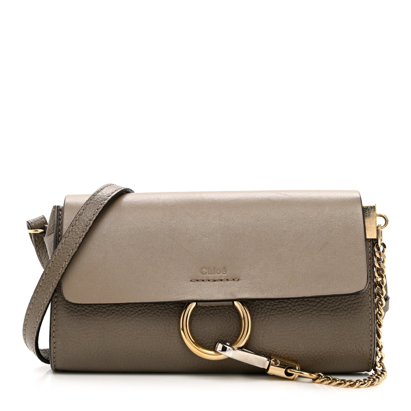 Calfskin Mini Faye Shoulder Bag Motty Grey