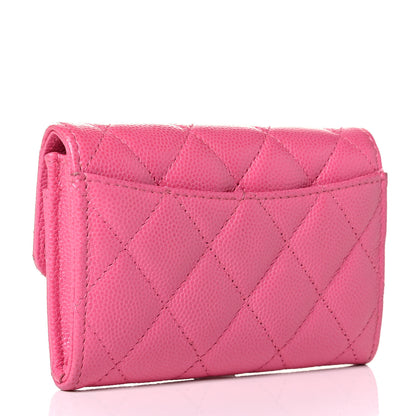 Chanel Caviar Quilted Flap Card Holder Wallet Pink 4 of 11