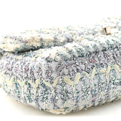 Chanel Tweed Quilted Mini Rectangular Flap Light Green Silver White 9 of 11
