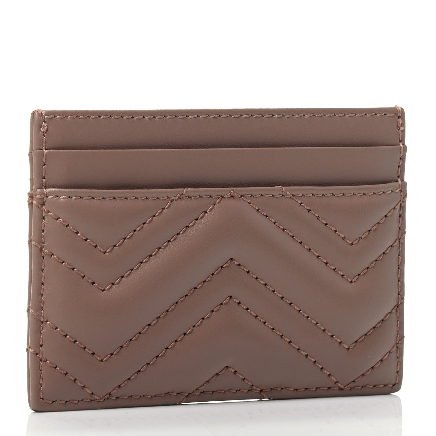 Calfskin Matelasse GG Marmont Card Holder Porcelain Rose