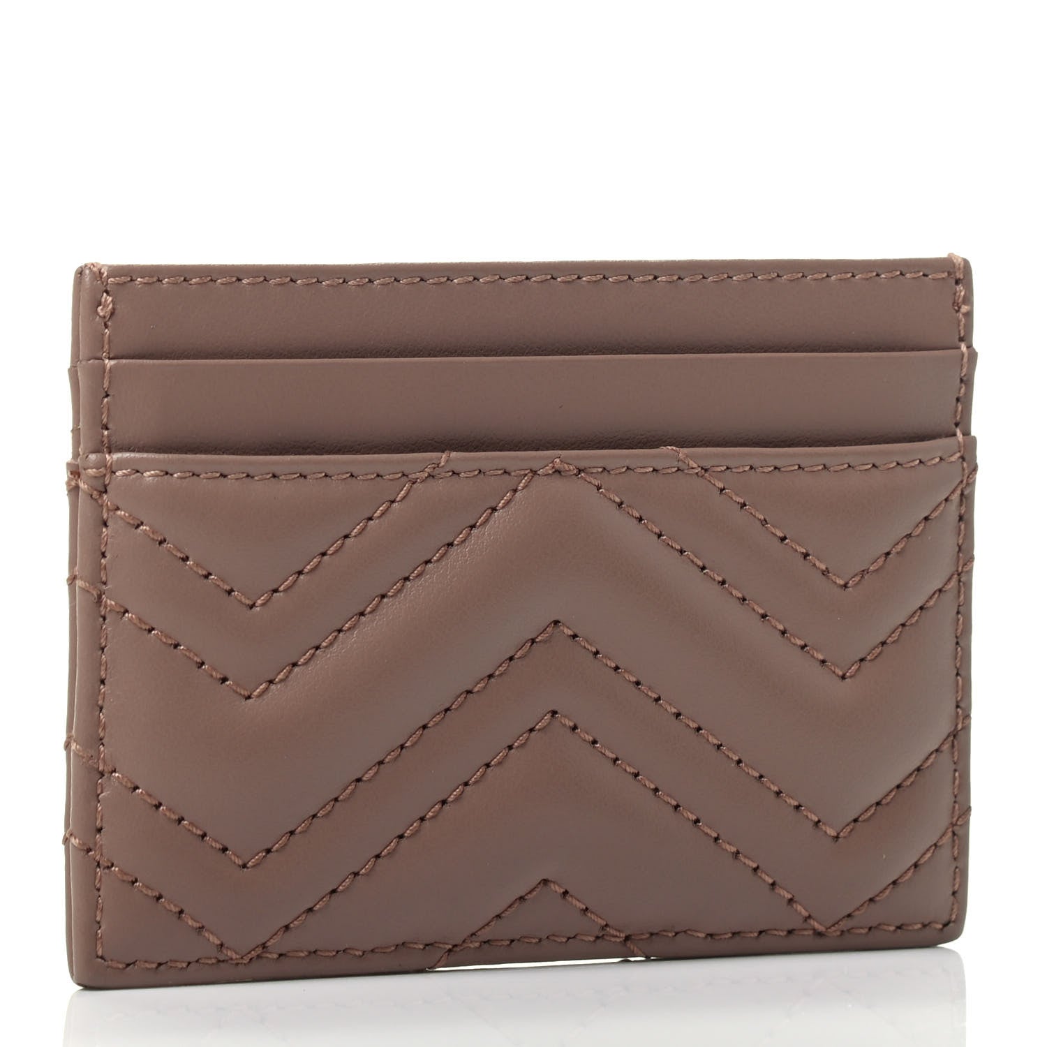 Gucci Calfskin Matelasse GG Marmont Card Holder Porcelain Rose 2 of 4
