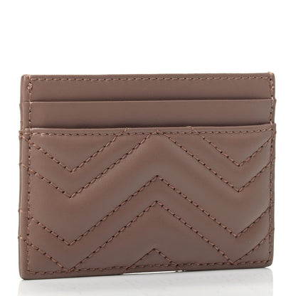 Gucci Calfskin Matelasse GG Marmont Card Holder Porcelain Rose 2 of 4