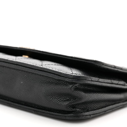 Chanel Caviar Quilted Crystal CC Wallet On Chain WOC Black 11 of 15