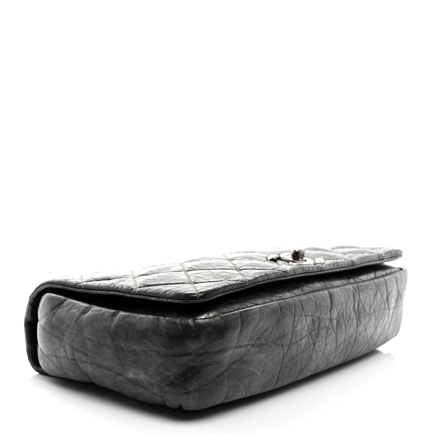 Chanel Aged Calfskin Quilted Medium Pondichery Flap Dark Grey 4 of 10