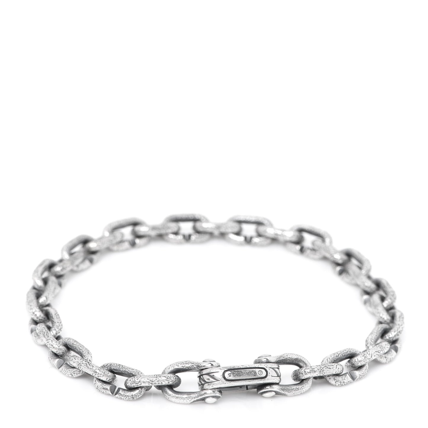 Darkened Sterling Silver 6mm Men's Shipwreck Link Chain Bracelet