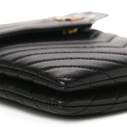 Saint Laurent Lambskin Matelasse Monogram Double Flap Bag Black 8 of 15