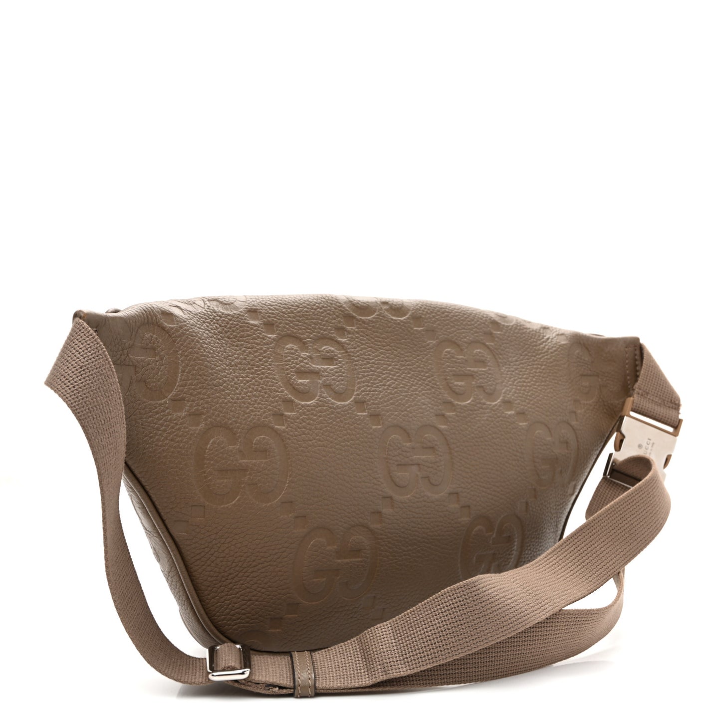 Piuma Calfskin Jumbo GG Embossed Pocket Belt Bag  Good Taupe