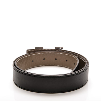 Hermes Swift Epsom 32mm H Belt 90 Black Etoupe 3 of 5
