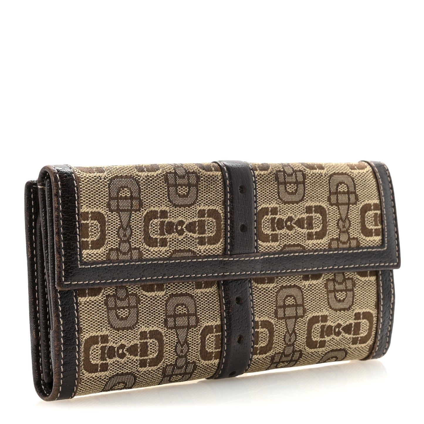 Monogram Buckle Continental Wallet Brown