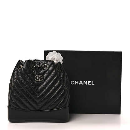 Chanel Aged Calfskin Chevron Quilted Small Gabrielle Backpack Black 12 of 12