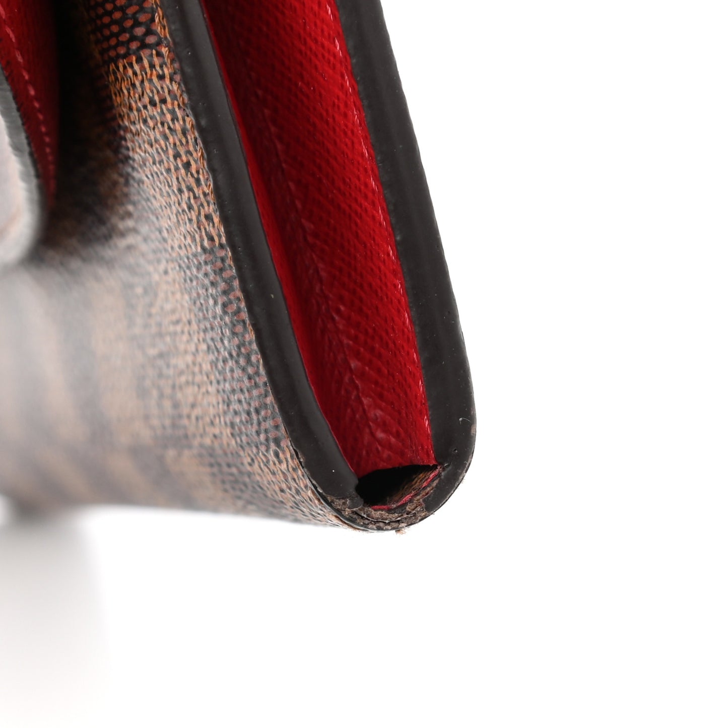 Damier Ebene Emilie Wallet Red