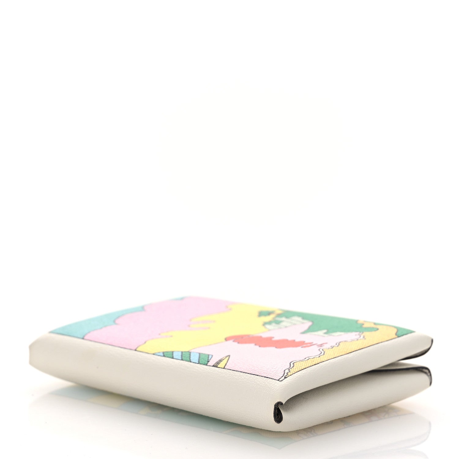 Hermes Swift Le Lever Printed Calvi Duo Card Case White Multicolor 4 of 9