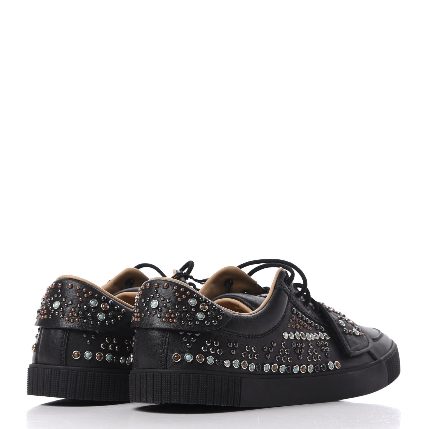 Valentino Garavani Calfskin Mens Stud Sneakers 44 Black 4 of 10