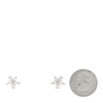 Tiffany Platinum Diamond Large Victoria Mixed Cluster Earrings 2 of 5