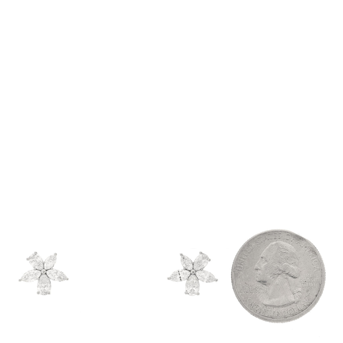 Tiffany Platinum Diamond Large Victoria Mixed Cluster Earrings 2 of 5