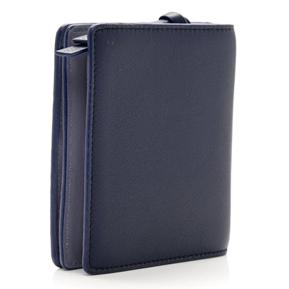 Loewe X HOWLS MOVING CASTLE Satin Calfskin Calcifer Compact Zip Wallet Marine 3 of 7