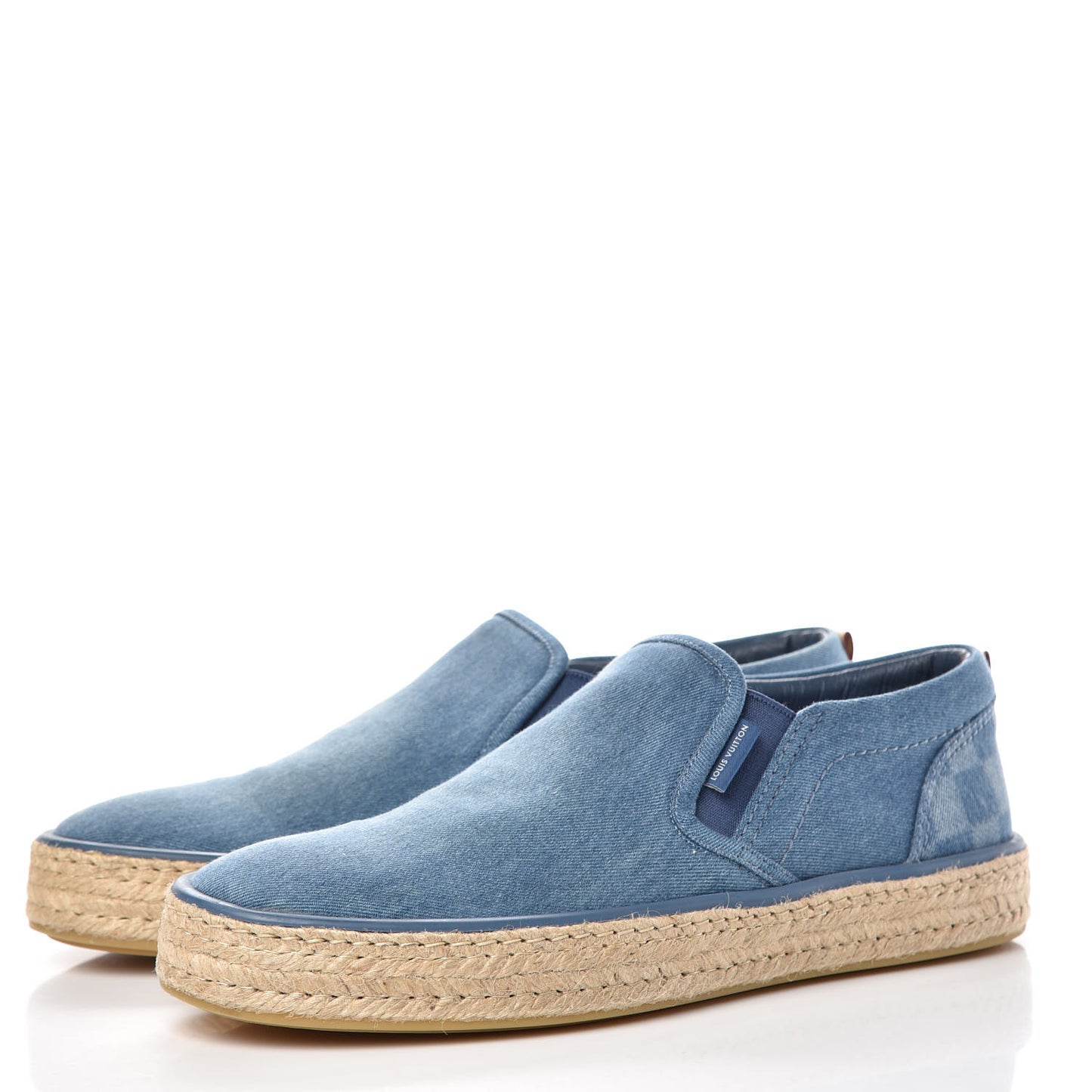 Denim Damier Mens Coconut Grove Espadrilles 8 Blue