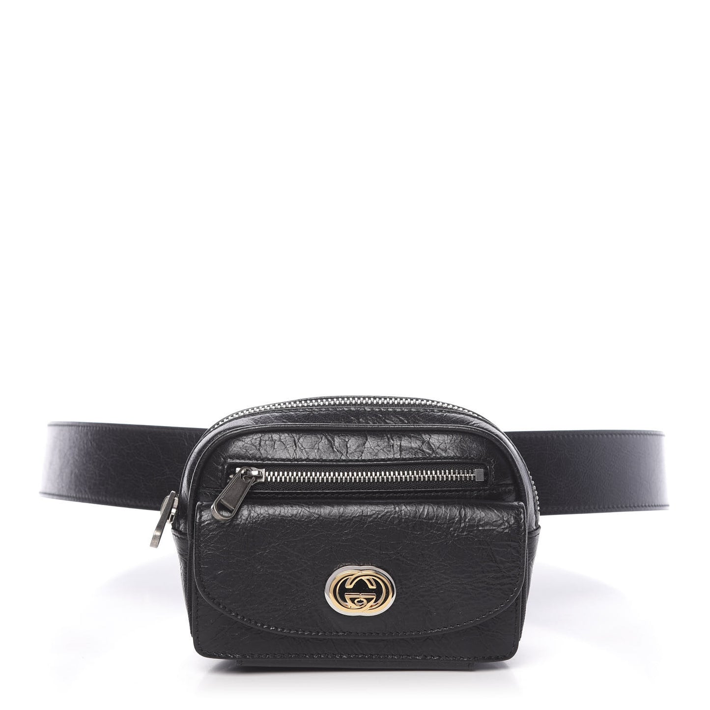 Fluffy Calfskin Mini Morpheus Belt Bag Black