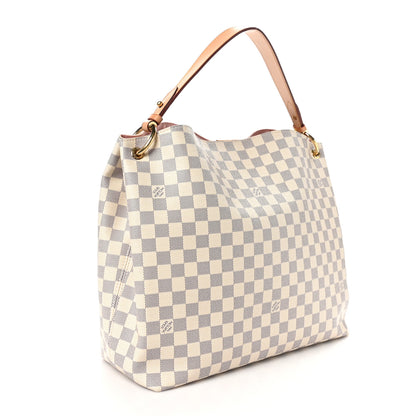 Louis Vuitton Damier Azur Graceful MM Rose Ballerine 3 of 9